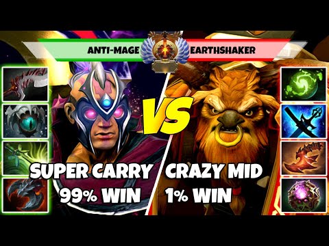 ANTI-MAGE (Carry) vs EARTHSHAKER (Mid) - Epic Battle Of Immortal Rank Dota 2 Players - Z Dota 2