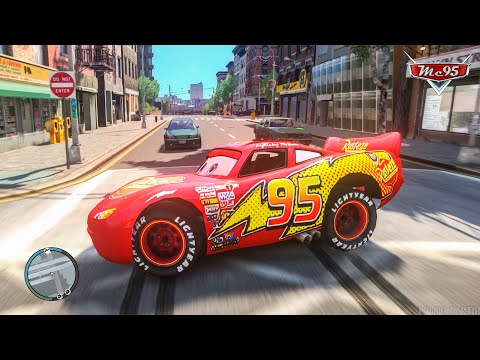 Crazy Rayo Lightning McQueen Car Crashes Ep.45 - GTA 4