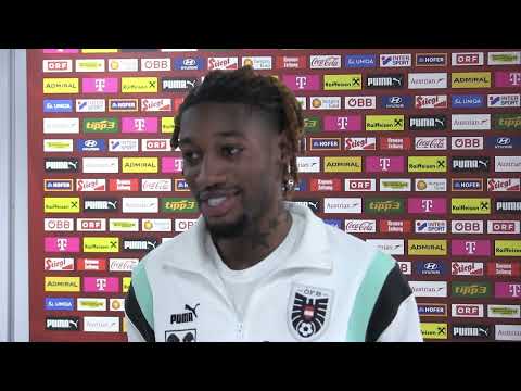 Muhammed Cham im Mixed Zone-Interview nach dem Nations League-Spiel Österreich vs. Serbien