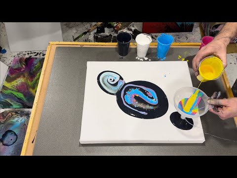 Acrylic painting using a funnel to create amazing cells #art #acrylicpouring #fluidart #process 