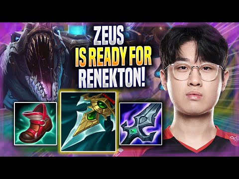 ZEUS IS READY FOR RENEKTON! - T1 Zeus Plays Renekton TOP vs Irelia! | Season 2022