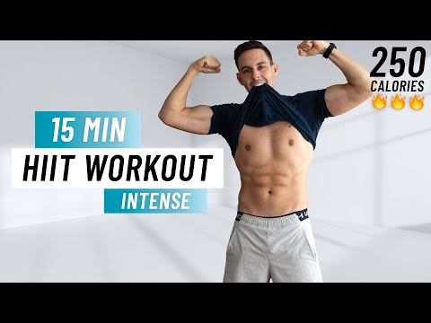 15 Min Intense HIIT Workout For Fat Burn & Cardio (No Equipment, No Repeats)