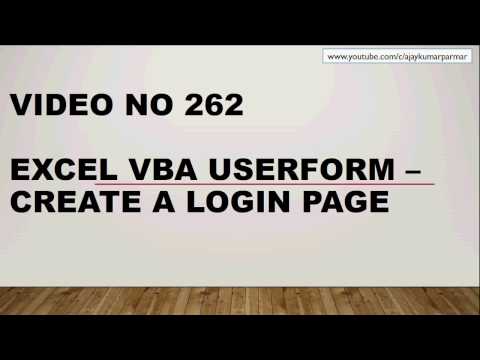 Learn Excel - Video 262 - VBA UserForm- Create a Login Page -Part 3