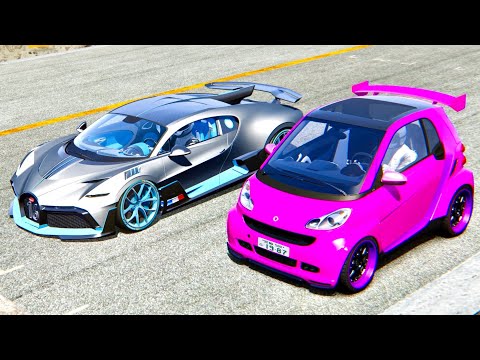 Bugatti Divo vs Smart Monster 2800 HP - Old Spa