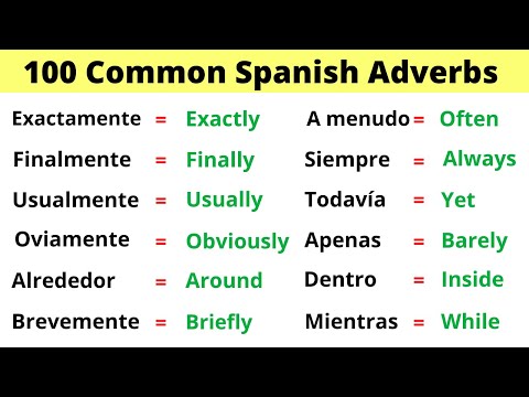 The 100 Most Common Spanish Adverbs