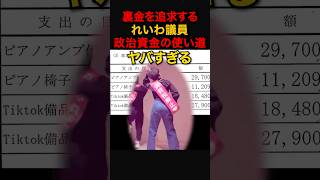 自民裏金を追求するれいわ議員 自身の政治資金の使い道がヤバすぎると話題に #政治 #国会 #中国 #高市早苗