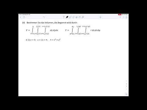 Übungsblatt9 Aufgabe d.2 – Volumen mittels Dreifachintegral
