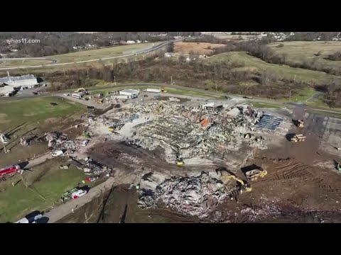 Photos show storm damage in Mayfield, Kentucky