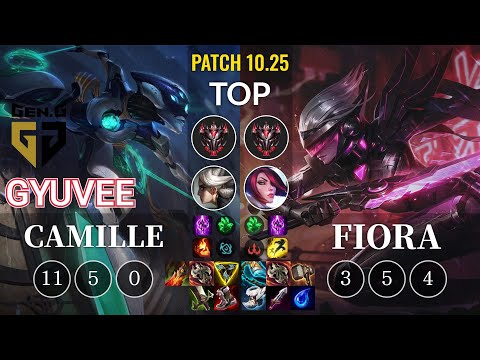 GEN gyuvee Camille vs Fiora Top - KR Patch 10.25