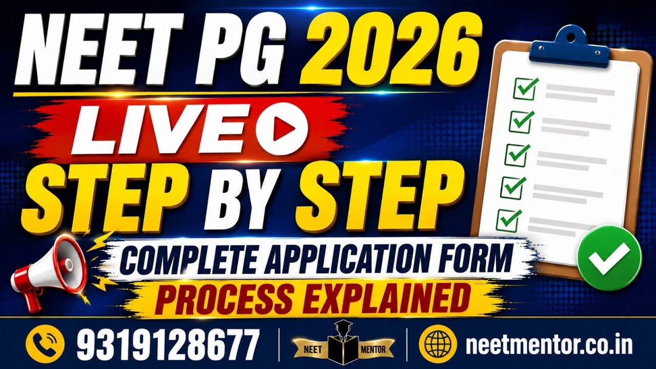 NEET PG 2026 Application Form Step by Step Video