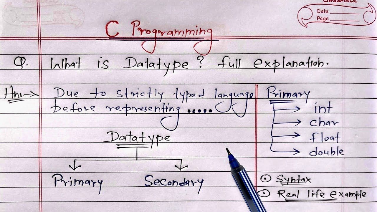 C DataTypes | What is Data Type? Full Explanation | Learn Coding
