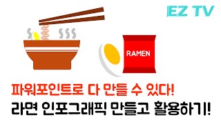 라면 인포그래픽 만들고 활용하기! 파워포인트 디자인 팁. infographic design powerpoint template. ramen design. EZ세상