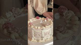 Aesthetic cake design 🎂🩷✨️#aesthetic #cake #shorts