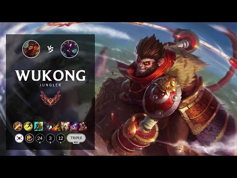Wukong Jungle vs Kha'Zix - KR Grandmaster Patch 12.14