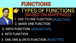 Download the video "Types of functions||one-one function||many-one function||on-to function||into function||"