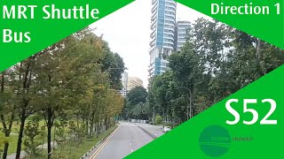 Singapore Tower Transit MRT Shuttle 52 Bus Service Route Visual (Direction 1)