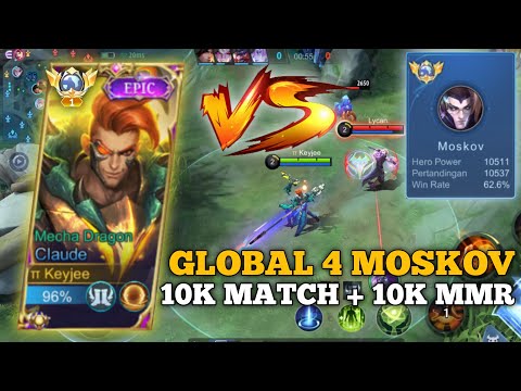 PERTARUHAN MMR TOP GLOBAL!! Ketemu Top 4 Global Moskov, Sumpah Jago Parah | Claude Vs Moskov - MLBB