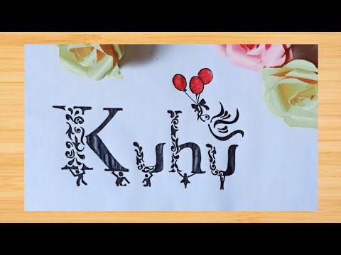 how to make K letter tattoo designs with pen || Kuhu Name Tattoo Designs || Amazing Tattoos