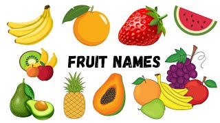 10 Fruit Names In English - With Spelling - Learn Fruit Names - For Kids