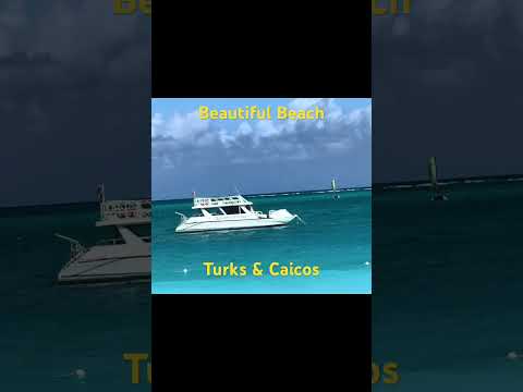 BEAUTIFUL TURQUOISE WATERS AND WHITE SAND BEACH of Turks & Caicos, Caribbean Islands.