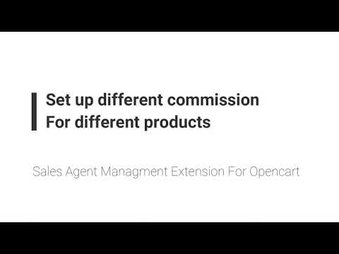 How to set up different commission for different product and categories : Sales agent Opencart Extn.
