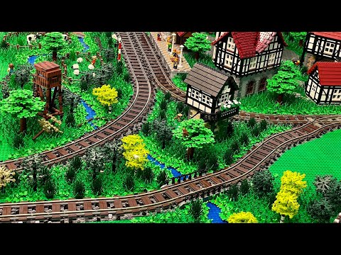 Zugstrecke: Gleisbett und alle Schwellen fertig - Bau einer Lego Stadt Teil 238