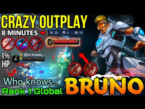 Crazy Outplay Bruno 20 Kills in 8 Minute! - Top 1 Global Bruno by Who knows.... - Mobile Legends