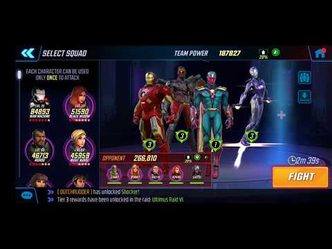 AW Offense - 272k Power Armor vs 266k Phoenix+Ultron+CM+Drax+Trooper - Marvel Strike Force