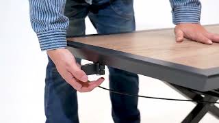 OUTFLEXX Tisch, anthrazit matt, Aluminium, 110 x 60 cm, höhenverstellbar, Tischplatte aus Premium-Steinplatte