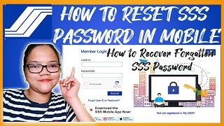 HOW TO RESET SSS PASSWORD IN MOBILE | How to Recover Forgotten SSS Password | FORGOT USERID PASSWORD