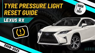 Lexus RX TPMS Reset Tutorial: Fix Tire Pressure Light (2008-2025) in Minutes!