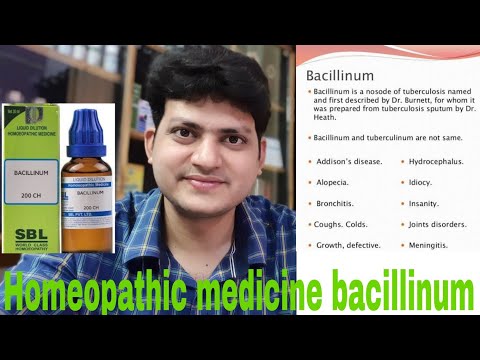 Bacillinum ! Homeopathic Medicine Bacillinum ? Tuberculosis , Chronic cough , Chronic skin disease !