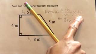 How to find the Area and Perimeter of a Right Trapezoid