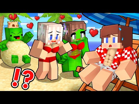 All the Girls LOVE JJ at the Beach… But NOT Mikey in Minecraft?! - Maizen