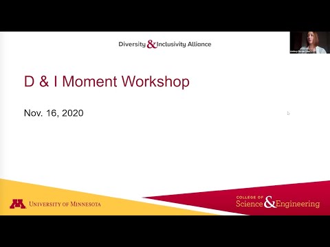 D&I Moment Workshop title screen