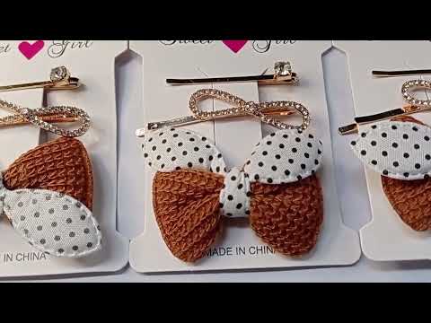 KIT COM 3 PEÇAS PRESILHA LAÇO FLOR TAMANHO:6 CM