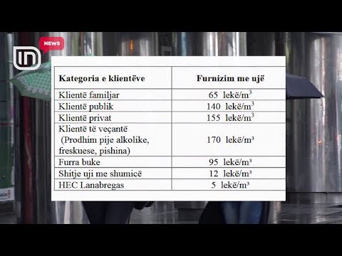 ERU miraton rritjen. Nga 1 janari, çmimi i ujit do të jetë 65 lekë për metër kub