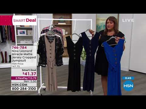 Nina Leonard Miracle Matte Jersey Cropped Jumpsuit