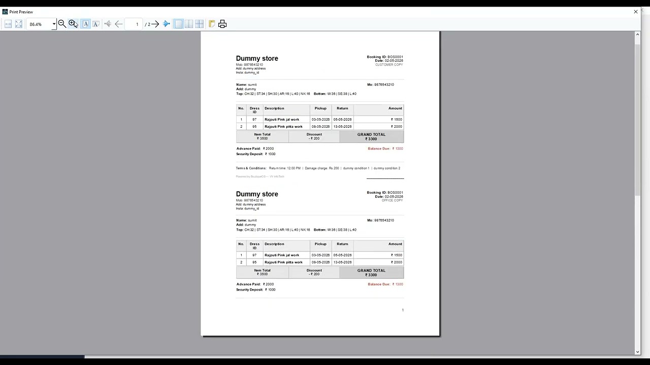 BoutiqueOS Demo — Dress Rental Management Software
