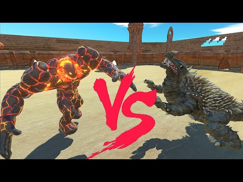 Anguirus vs Lavaboy - Animal Revolt Battle Simulator