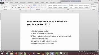How to set up serial interface card (serial 0/0/0 & serial 0/0/1 port)  in a router ???