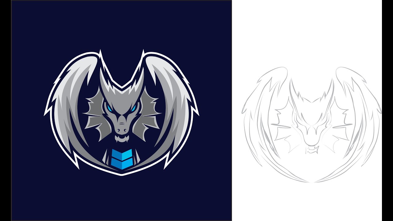 Drawing To Vector - Dragon Mascot Logo using CorelDRAW - Ahsan Sabri