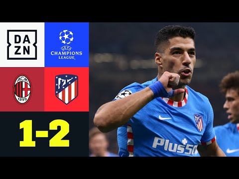 90+7! Suarez in letzter Sekunde vom Punkt: AC Mailand - Atletico 1:2 | UEFA Champions League | DAZN
