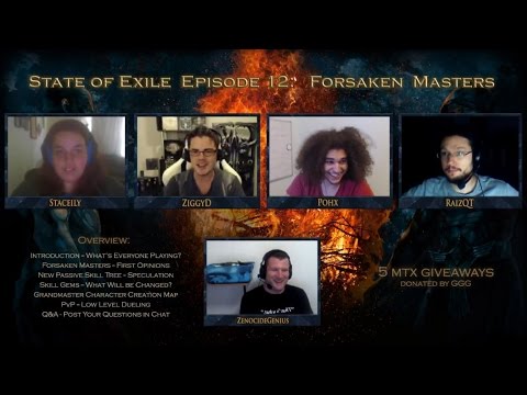 State of Exile Podcast Ep:12 - Forsaken Masters with guests RaizQT & Staceily! Current Path of Exile