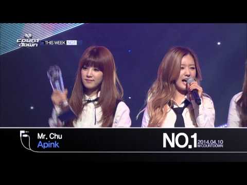 엠카운트다운 374회/ M COUNTDOWN No.1 of the Week - "Mr. Chu" by Apink (2014.04.10)