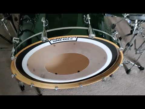 VTG MAPEX 24"x18" Maple Bass Drum Emerald Green "Pro M" 10 Lug No Holes- Gorgeous image 9