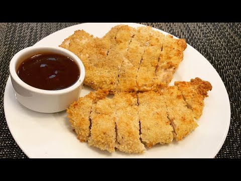 Air Fryer Chicken Katsu Can't believe the CRUNCH!! MOIST & Tender meat SUPER crispy Recipe