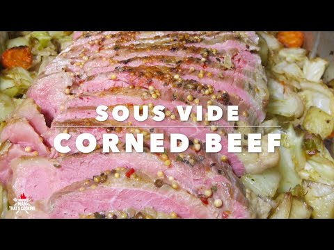 Sous Vide Corned Beef with Potatoes Carrots and Cabbage