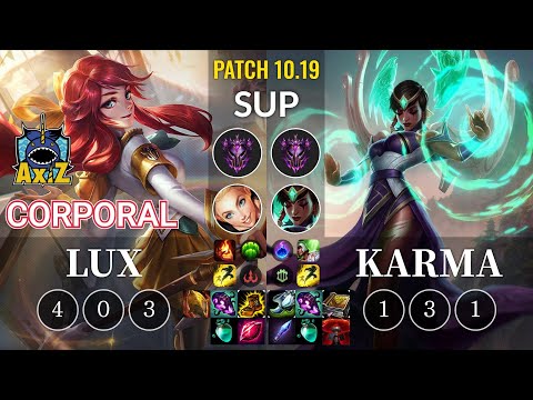 AXIZ Corporal Lux vs Karma Sup - KR Patch 10.19
