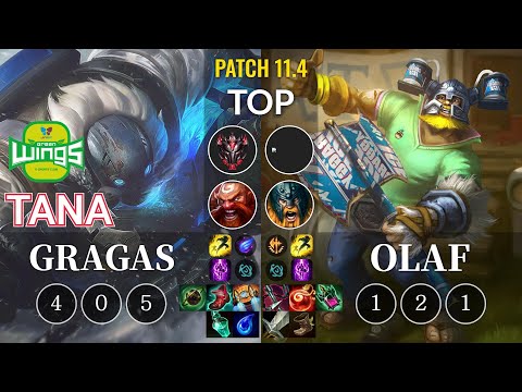 JAG TaNa Gragas vs Olaf Top - KR Patch 11.4